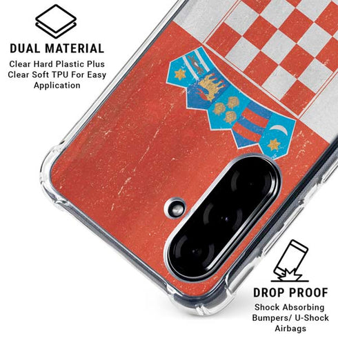 Croatia Flag Distressed Galaxy A36 5G Clear Case